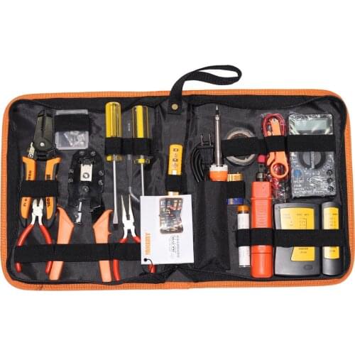 17 In 1 Network Repair Tool Set, Electric Pen Line Tester, Electric Chrome Iron Mesh Pliers Cable Tester
