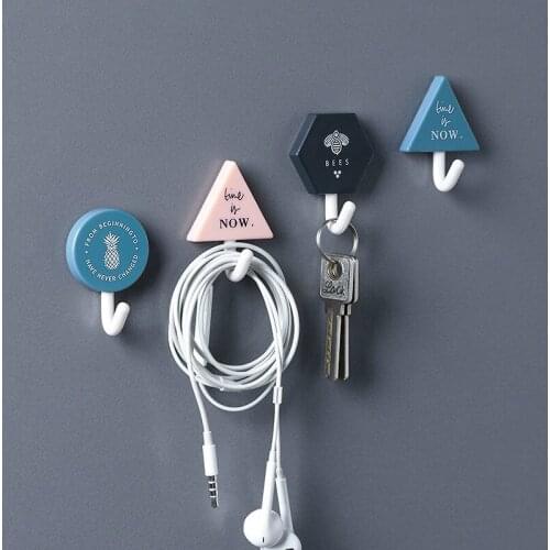 Nordic INS wind 3Pcs Car Clothes Wall Stickers Hook Door Towel Bathroom Hook Kitchen Bathroom Wall Hanger Key Hanger Wall Hanger