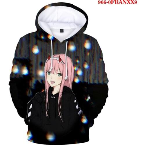 2021 New 3D Fashion Zero Two Hoodies Anime DARLING In The FRANXX Full Print Pullover Hoodies Sweatshirt Unisex Casual Streetwear