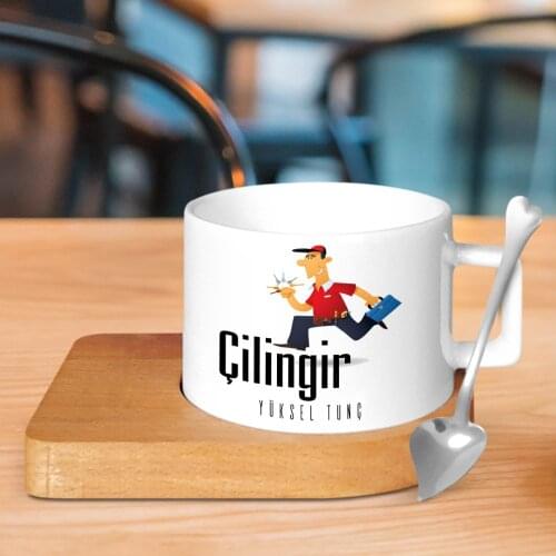 Personalized Professional Locksmith Wood Altlıklı Ceramic Cup