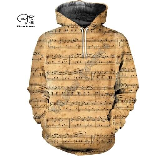 PLstar Cosmos 3D Music Musical Guitar Piano Violin New Fashion Harajuku Streetwear Funny Casual Hoodies/Sweatshirt/Jacket/-a9