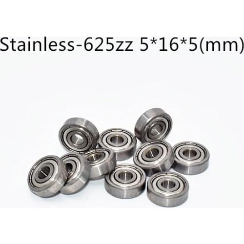 S625ZZ Bearing 5*16*5 mm ( 10PCS ) ABEC-5 Stainless Steel Ball Bearings metal sealed S625Z S625 Z ZZ