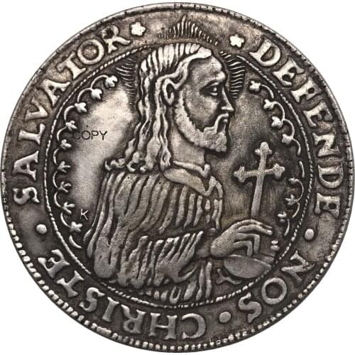 Poland 1577 Coin The Savior holds the cross 1577 Cupronickel Plated Silver Copy Coin