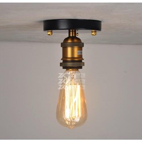 Ceiling Lamp Corridor Balcony Bedroom American Retro Industrial Ceiling Lamp Loft Copper Lamp Cap