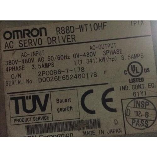 Servo driver R88D-WT10HF , Used one , 90% appearance new , 3 months warranty , in stock