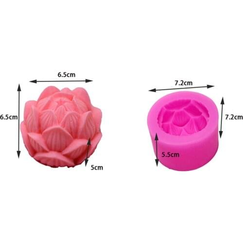 Aromaterapia vela molde de silicona 3D Lotus flor forma jabón molde de silicona para manualidades Peony jabón hecho a mano model