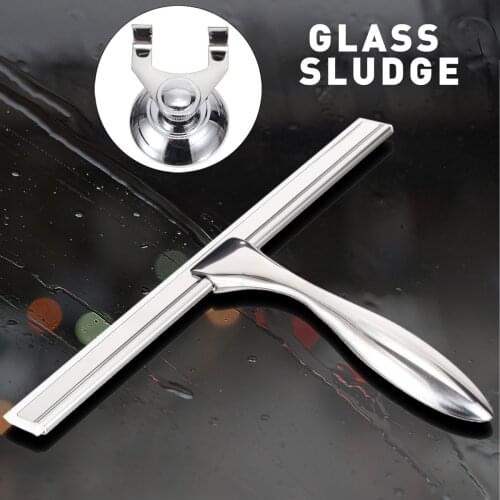 1set Glass Window Squeegee Cleaner Shower Bathroom Mirror Rubber Wiper with Suction Cup Water Vapor Removal for Home