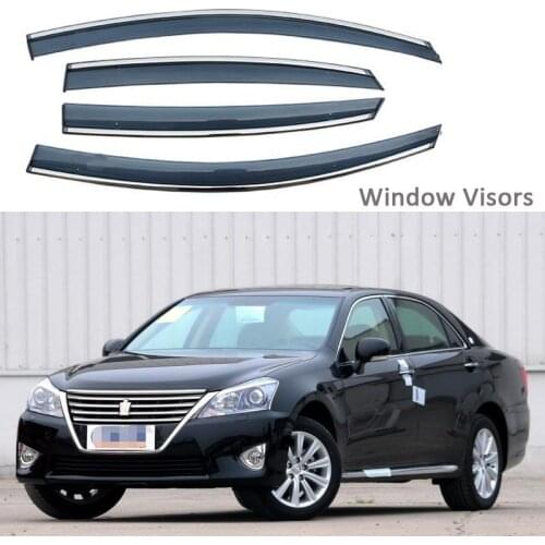 For Toyota Crown 2010-2014 Car Styling Awnings Shelters Window Visors rain eyebrow Protector Exterior decoration 4PCS 2012 2013