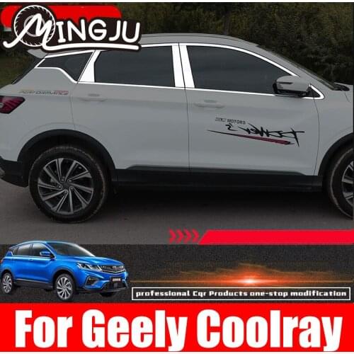 Car Styling Exterior Accessories Stainless Steel Window Trims Center Pillars Cover Trim For Geely Coolray SX11 2020 2019 2018