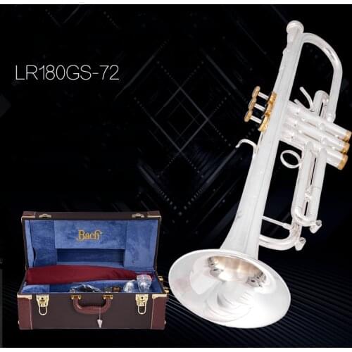 Stradivarius Bb trompet LR180GS-72 gümüş kaplama müzik enstrüman yeni trompet ağızlık profesyonel sınıf