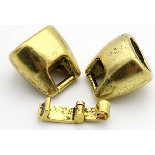 5 Sets Snap Closure Clasps Bracelet Making Licorice Leather Cord End 10mmx6mm Inner Hole Jewelry Accessory