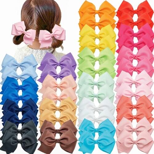 40Pcs 20pair Boutique Grosgrain Hair Bows Alligator Clips for Girls Toddlers Kids Baby Hair Accessories