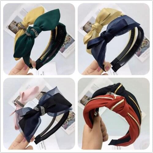 2021 Vintage Butterfly Hair Band Rabbit Ear Ear Knotted Headband For Women Bohemia Flower Print Hair Head Hoop Bands Headdress