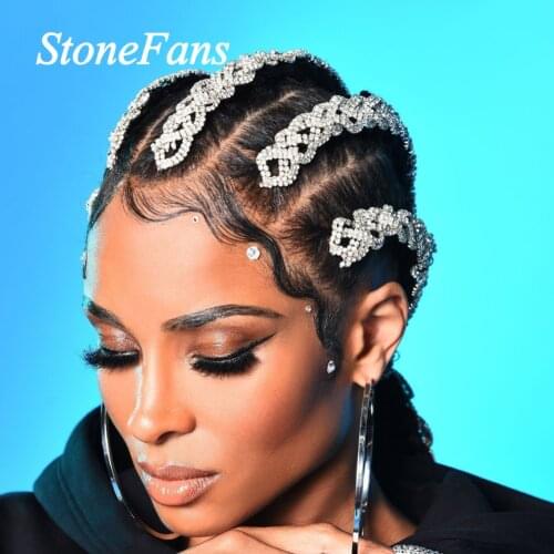 Stonefans Fashion Rhinestone Chain Hair pin Clips Accessories for Women Indian Bridal Hair Braid Decoration Wedding Jewlery Gift