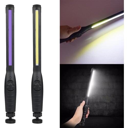 180 Degree Rotation COB LED Bright Flashlight USB Rechargeable Working Light Torch Lamp with Hook Outdoor Camping Emergency Tool