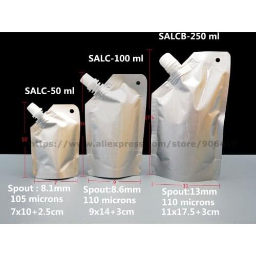 20 pcs Aluminum Foil Spouted Stand up Pouch Reusable Liquid Leak Proof Flask Holder For Wine Beverages liquid Free Shopping