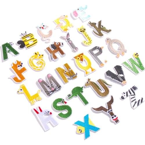 26 Letters/Set Cartoon Color Cute Alphabet Patch Sew On Clothing Name Embroidery DIY Badges Applique