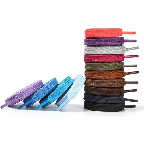 50 Pairs/Lot Fashion Boot Shoelaces Unisex General Double-Layer Flat Hollow Colored Sneaker Laces