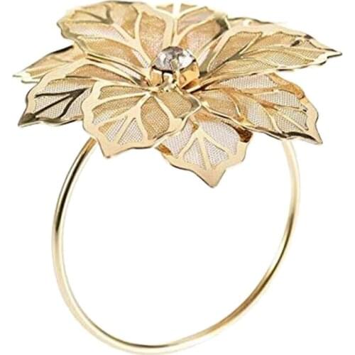 6Pack Napkin Rings, Gold Napkin Rings Buckles for Table Decorations, Wedding, Dinner,Party, DIY Decoration,Gold