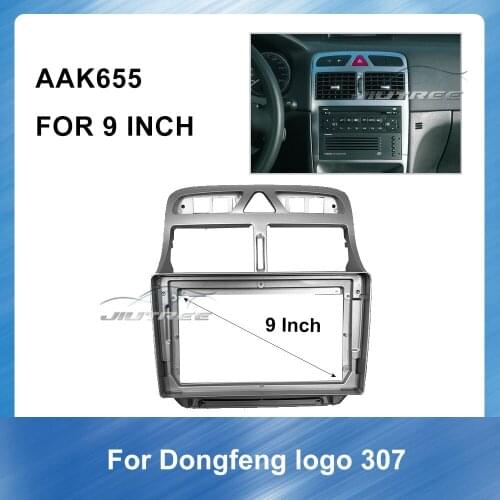 9 Inch Car Frame Audio Fitting Adaptor Dash Trim Facia Panel for Dongfeng Peugeot 307 2002-2013 Car refitting DVD frame