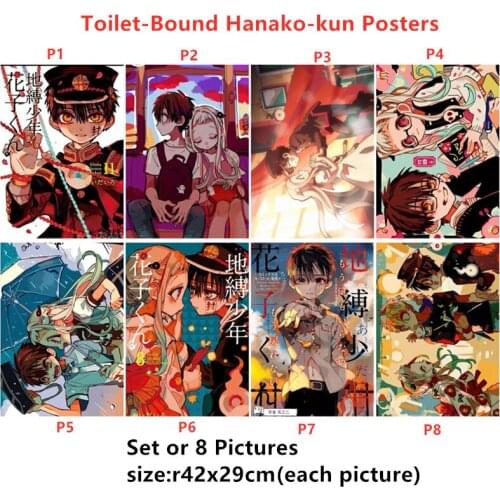 Anime Toilet-Bound Hanako-kun Poster Yugi Amane Yashiro Nene Sticker toys Size 42x29 cm random 8 pictures
