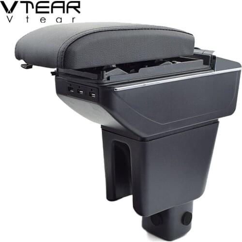 Vtear For Honda mobilio car armrest leather arm rest USB storage box styling center console accessories automobile decoration