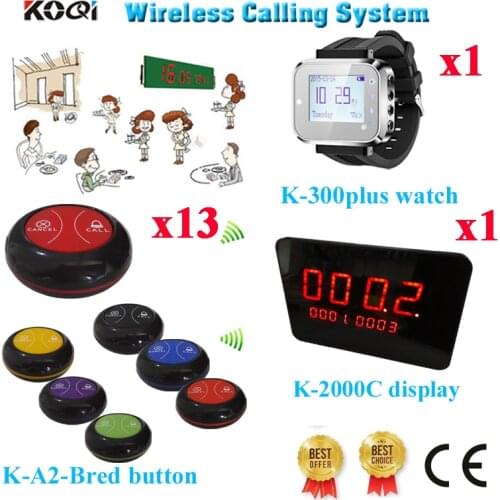 Wireless Restaurant Calling System Best Selling Factory Direct Supply Restaurant Equipment(1 display+1 watch+13 call button)