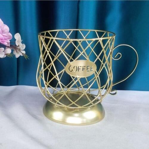 Coffee Pod Holder Mug Shape K Cup Holder Coffee Station organizer Storage Wire Basket Food Storage for Counter Coffee Bar