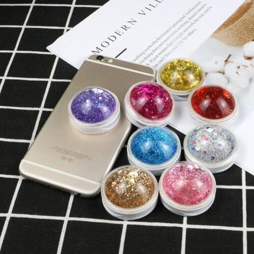 Phone holder ring Colorful Liquid Glitter Phone Holder Stand For iphone 11 X 8 8 plus Xiaomi Samsung Grip mount holder socket