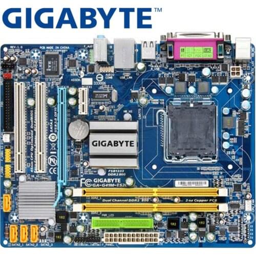 GIGABYTE GA-G41M-ES2L Desktop Motherboard G41 Socket LGA 775 For Core 2 DDR2 8G Micro ATX Original Used G41M-ES2L Mainboard