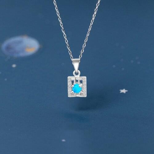 Designers Cost prices Lovely Free Top quality Blue Fire Opal stamped Silver Stamped Pendants Fashion jewelry OP324