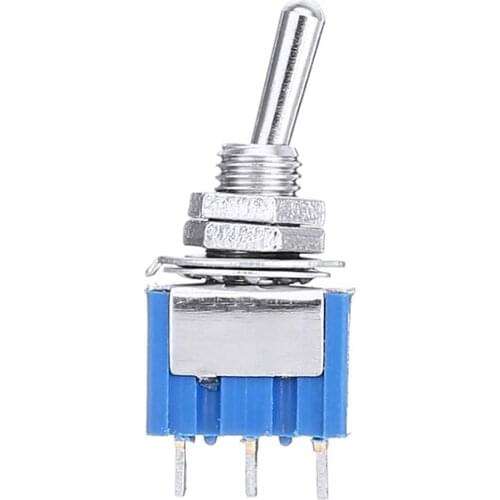 10pcs Blue SPDT Latching On/On 2 Position Switch Durable Miniature Toggle Switches AC 125V/3A For Switching Lights Motors
