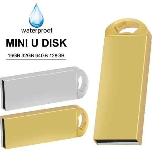 Metal waterproof USB 2.0 Flash Drive 64 gb drive 4GB 16GB 8GB 32gb Flash Memory Stick 128gb pen drive usb disk for wedding