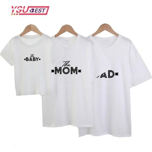 Family Matching Tshirt New Daddy Mommy And Me Letter Cotton Mama Baby Girl Bodysuit Father Son Mother Daughter Matching Outfits
