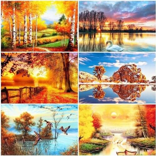Evershine Diamond Embroidery Sale Autumn Diamond Painting Full Square Fall Diamond Mosaic Scenery Rhinestone Pictures Home Decor