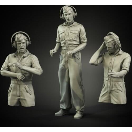 1/35 tank crew summer shirts Set, Resin Model Soldier, GK, World War II military theme, Unassembled and unpainted kit