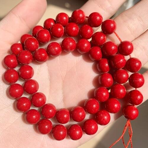 Red Coral Shell Stone Beads Round Loose Spacer Beads For Jewelry Making Diy Bracelet Accessories 15'Strands 4 6 8 10 12mm