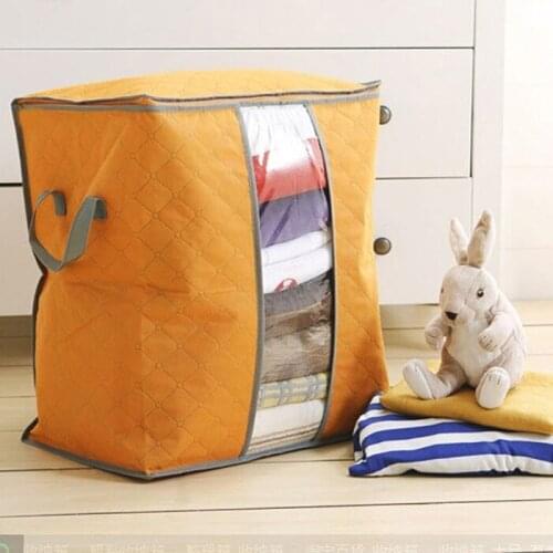 Hot Sale Clothing Storage bag Portable Organizer Box 3 Colors Quilt storage Bags Non Woven Underbed Pouch Storage Bag Box