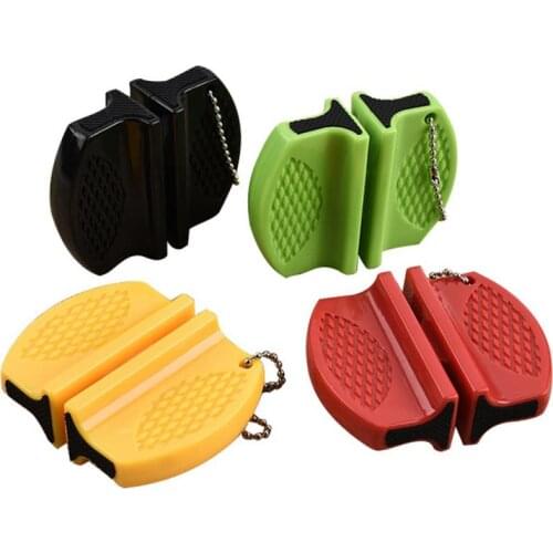Mini kitchen Knife Sharpener Kitchen Tools Accessories Creative Butterfly Type Two-stage Camping Pocket Knife Sharpener Portable