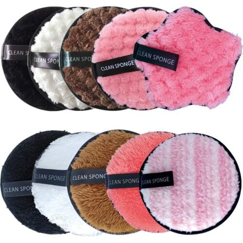 Reusable Makeup Remover Pads Microfiber Cloth Remover Towel Face Cleansing Cleaner Plush Puff Make Up Lazy Cotton Cleansing Puff