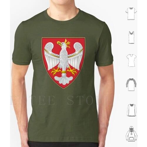 Coat Of Arms Of The Kingdom Of Poland T Shirt Cotton Men Diy Print Kingdom Of Poland Poland Royal Poland Medieval Poland Latin