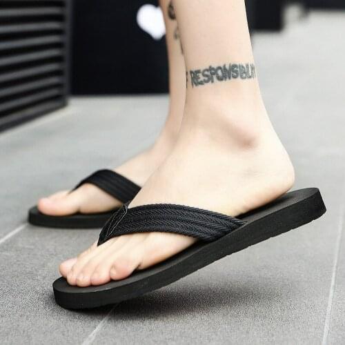 Mens shoes summer flip flops mens slippers Non-slip slippers beach shoes large size 46 45 Comfortable soft sole shoejd