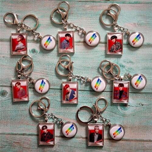 Kpop Ateez New Album YEO SANG WOO YOUNG YUN HO JONG HO SEONG HWA SAN MIN GI HONG JOONG Metal Keychains Charm Key Ring Pendant