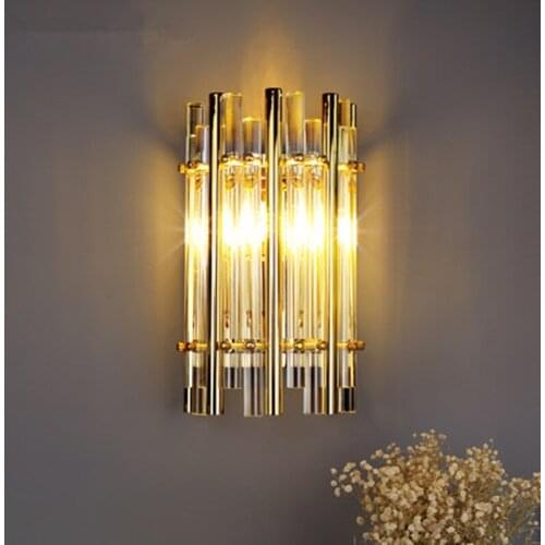 New golden crystal wall lamp wall LED lights for living room hotel wall decoration