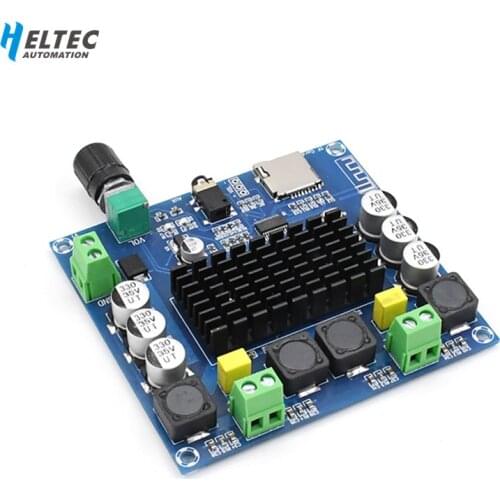 Whosale H-A105 Bluetooth 5.0 TDA7498 digital amplifier board 2x100W Stereo Audio AMP Module Support TF Card AUX