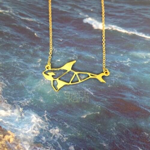 Wholesale Trendy Origami Orca whale Necklace Women Statement Necklace Pet Jewelry Ocean animal, Animal lover