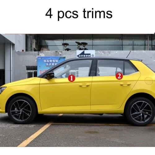 Stainless steel car window trim for skoda fabia 2015 2016 2017 2018 fabia mk3