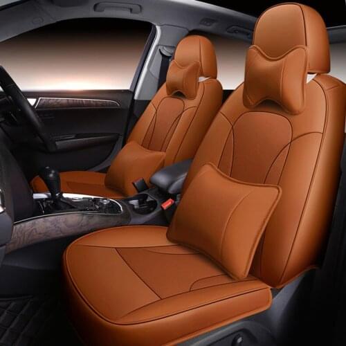 Front + Rear) cowhide Leather car seat covers For auto geely All Models emgrand EC715 EC718 EC7 EC8 car accessories car styling
