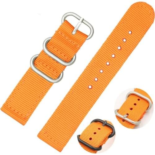 Black Silver Buckle NATO Nylon Watchband Nylon Watch Strap 18mm 20mm 22mm 24mm Striped Replacement Band Watch Accessories