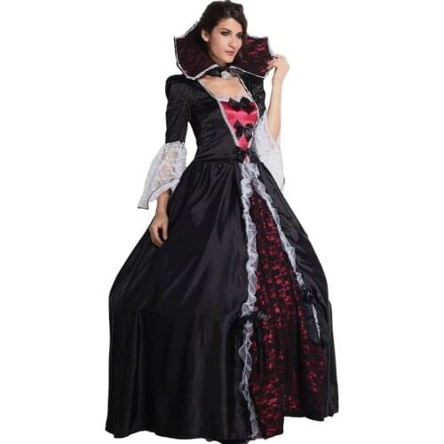 Deluxe Mediaeval Women Vampier Countess Costume Halloween Party Carnival Fantasia Cosplay Fancy Dress